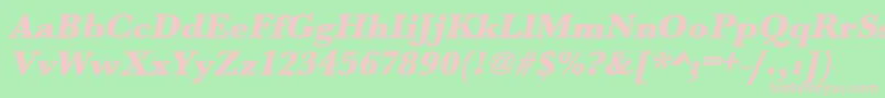 UrwbaskertultbolOblique Font – Pink Fonts on Green Background