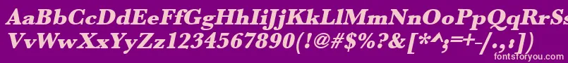 UrwbaskertultbolOblique Font – Pink Fonts on Purple Background