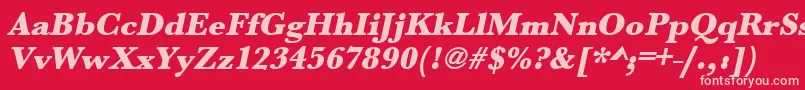 UrwbaskertultbolOblique Font – Pink Fonts on Red Background