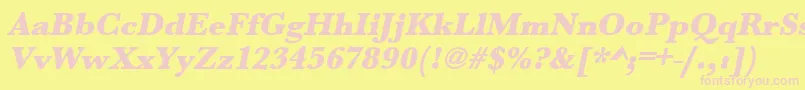 UrwbaskertultbolOblique Font – Pink Fonts on Yellow Background