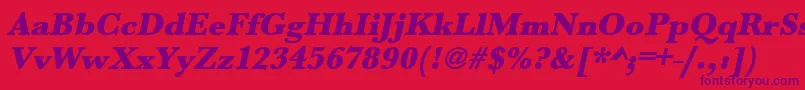 UrwbaskertultbolOblique Font – Purple Fonts on Red Background