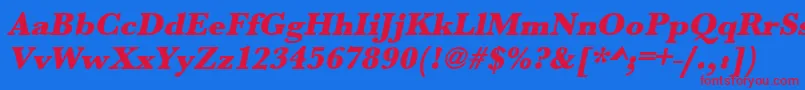 フォントUrwbaskertultbolOblique – 赤い文字の青い背景