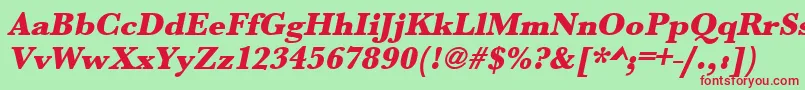 UrwbaskertultbolOblique Font – Red Fonts on Green Background