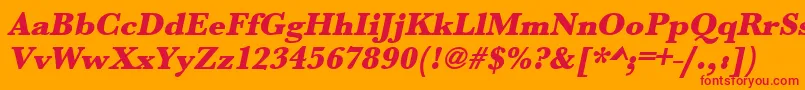 UrwbaskertultbolOblique Font – Red Fonts on Orange Background