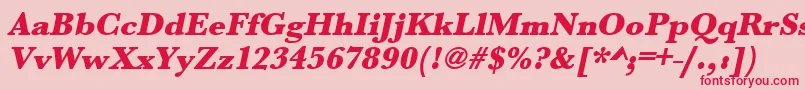 UrwbaskertultbolOblique Font – Red Fonts on Pink Background