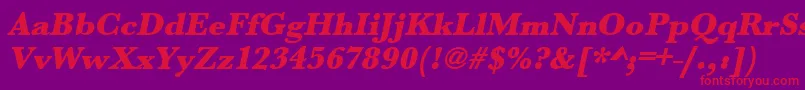 UrwbaskertultbolOblique-Schriftart – Rote Schriften auf violettem Hintergrund