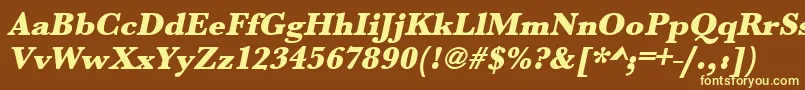 UrwbaskertultbolOblique Font – Yellow Fonts on Brown Background
