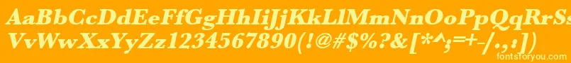 UrwbaskertultbolOblique Font – Yellow Fonts on Orange Background