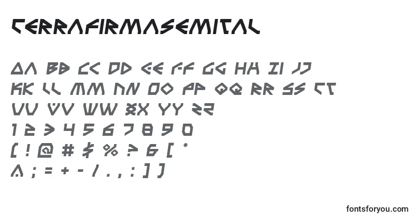 Schriftart Terrafirmasemital – Alphabet, Zahlen, spezielle Symbole