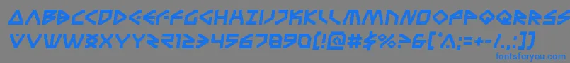 フォントTerrafirmasemital – 灰色の背景に青い文字