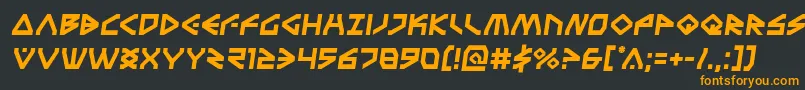 フォントTerrafirmasemital – 黒い背景にオレンジの文字