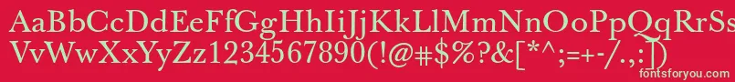 フォントJbaskervilletxn – 赤い背景に緑の文字