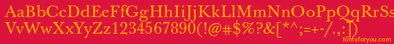 フォントJbaskervilletxn – 赤い背景にオレンジの文字