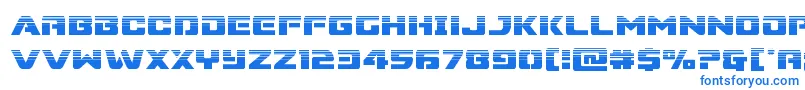 フォントSupercommandohalf – 白い背景に青い文字