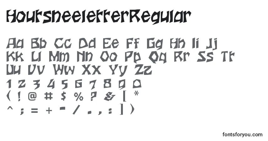 A fonte HoutsneeletterRegular – alfabeto, números, caracteres especiais