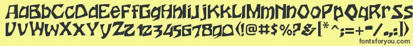 HoutsneeletterRegular Font – Black Fonts on Yellow Background