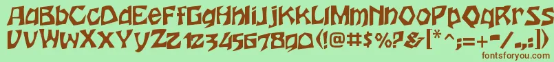 HoutsneeletterRegular Font – Brown Fonts on Green Background