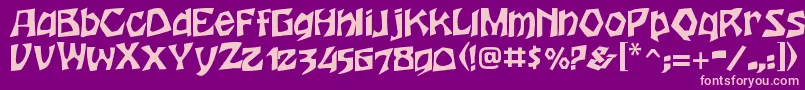 HoutsneeletterRegular Font – Pink Fonts on Purple Background