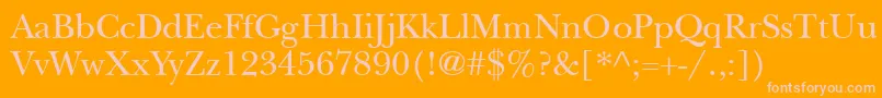 More about Newbaskerville Font Newbaskerville Font – Pink Fonts on Orange Background
