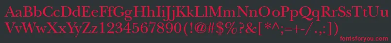 Newbaskerville Font – Red Fonts on Black Background