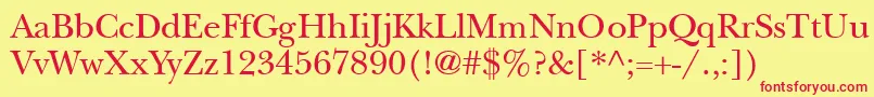 Newbaskerville Font – Red Fonts on Yellow Background