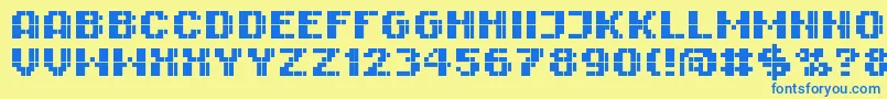 RImpresiveBl6 Font – Blue Fonts on Yellow Background