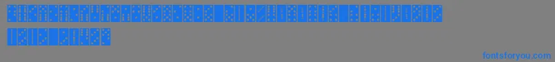 Czcionka FeDominoes – niebieskie czcionki na szarym tle