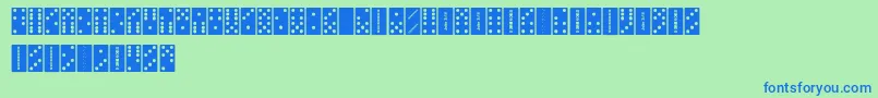 FeDominoes Font – Blue Fonts on Green Background