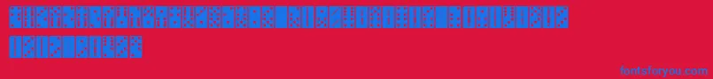 Czcionka FeDominoes – niebieskie czcionki na czerwonym tle