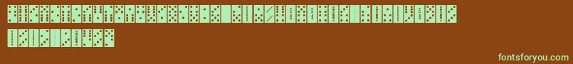 FeDominoes Font – Green Fonts on Brown Background