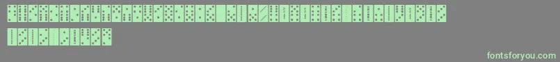FeDominoes-fontti – vihreät fontit harmaalla taustalla