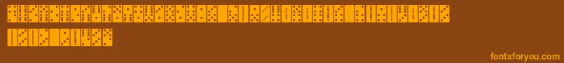 FeDominoes Font – Orange Fonts on Brown Background