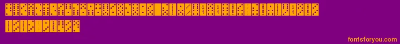 FeDominoes Font – Orange Fonts on Purple Background