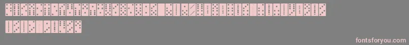 FeDominoes-Schriftart – Rosa Schriften auf grauem Hintergrund