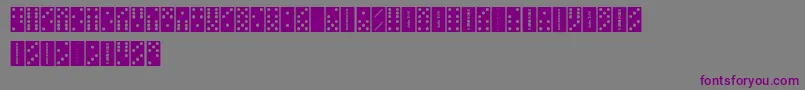 フォントFeDominoes – 紫色のフォント、灰色の背景