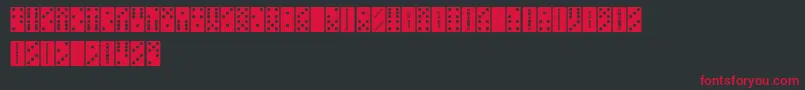 FeDominoes-Schriftart – Rote Schriften auf schwarzem Hintergrund