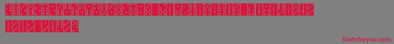 FeDominoes Font – Red Fonts on Gray Background
