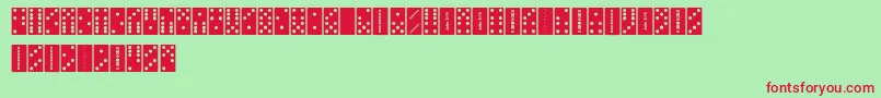 Fonte FeDominoes – fontes vermelhas em um fundo verde