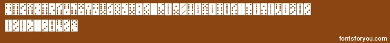 FeDominoes Font – White Fonts on Brown Background