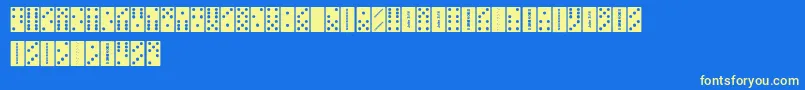 FeDominoes Font – Yellow Fonts on Blue Background