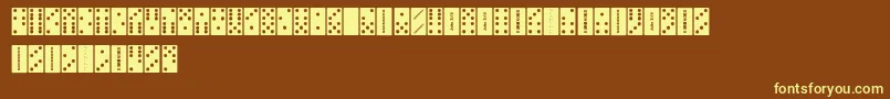 FeDominoes Font – Yellow Fonts on Brown Background