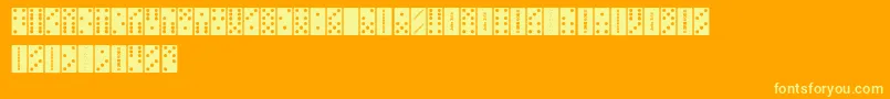 FeDominoes Font – Yellow Fonts on Orange Background