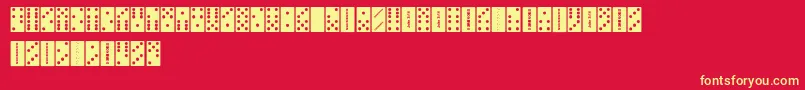 Czcionka FeDominoes – żółte czcionki na czerwonym tle