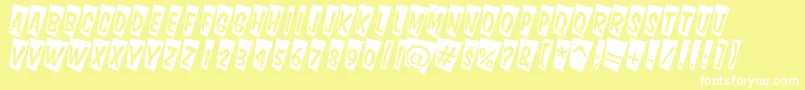 Fonte ADominotitulcmtw – fontes brancas em um fundo amarelo
