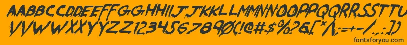 Werebeasti Font – Black Fonts on Orange Background