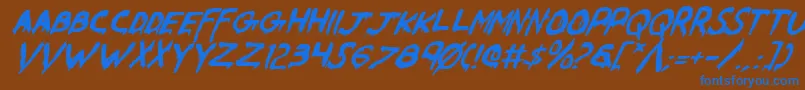 Werebeasti Font – Blue Fonts on Brown Background