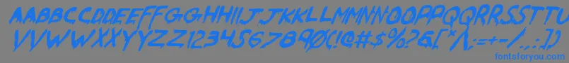 Werebeasti Font – Blue Fonts on Gray Background