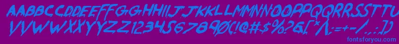 Werebeasti Font – Blue Fonts on Purple Background