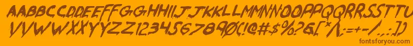 Werebeasti Font – Brown Fonts on Orange Background