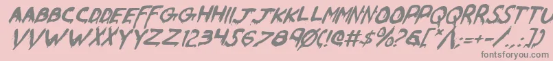 Werebeasti Font – Gray Fonts on Pink Background